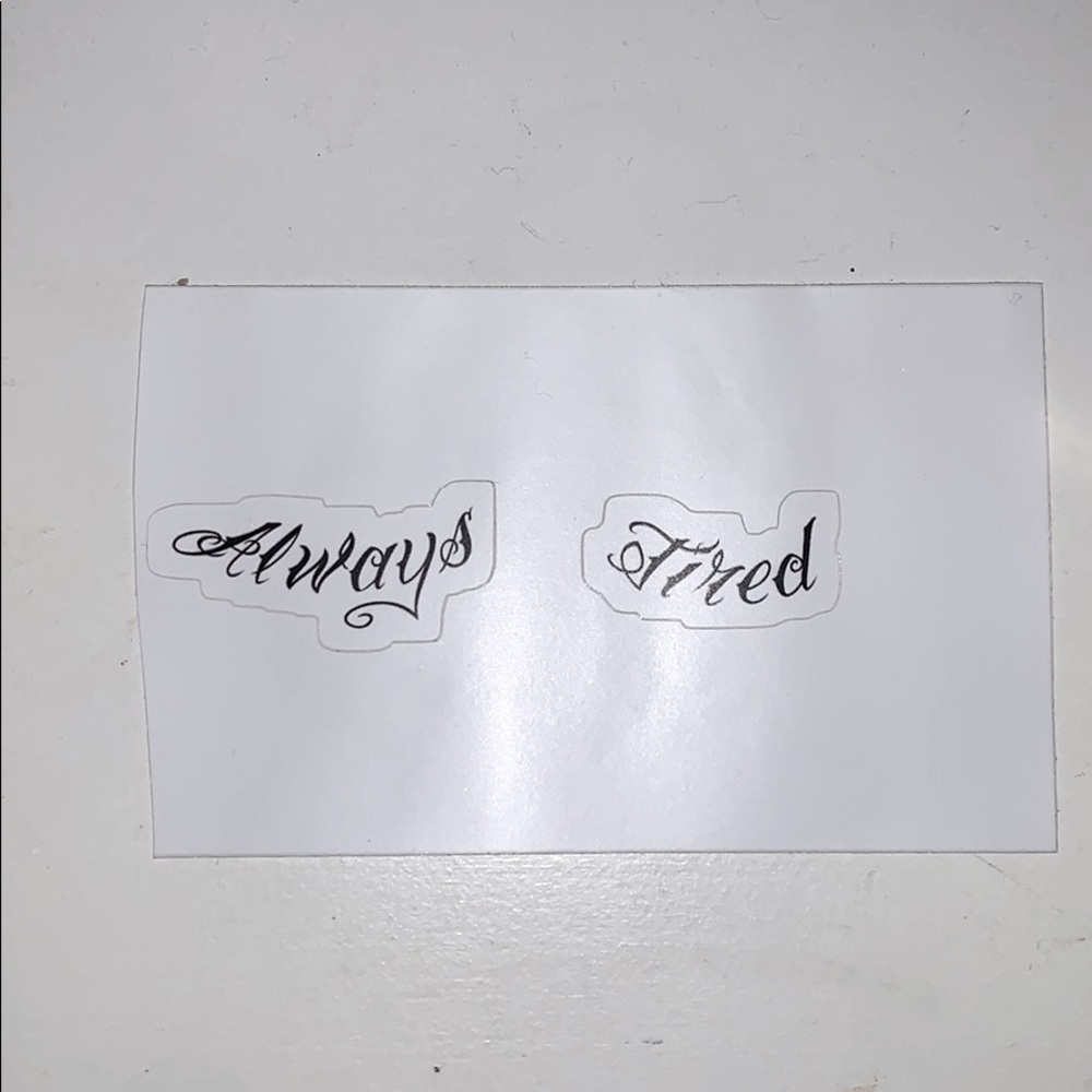 “always tired” post malone red bubble sticker.